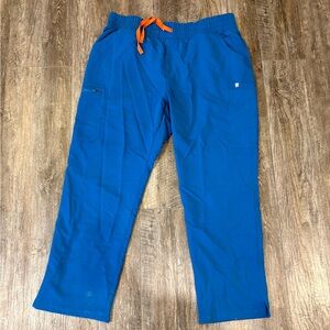 Figs bnwt scrub pants in Blue with Orange Details non smoking pet friendly home